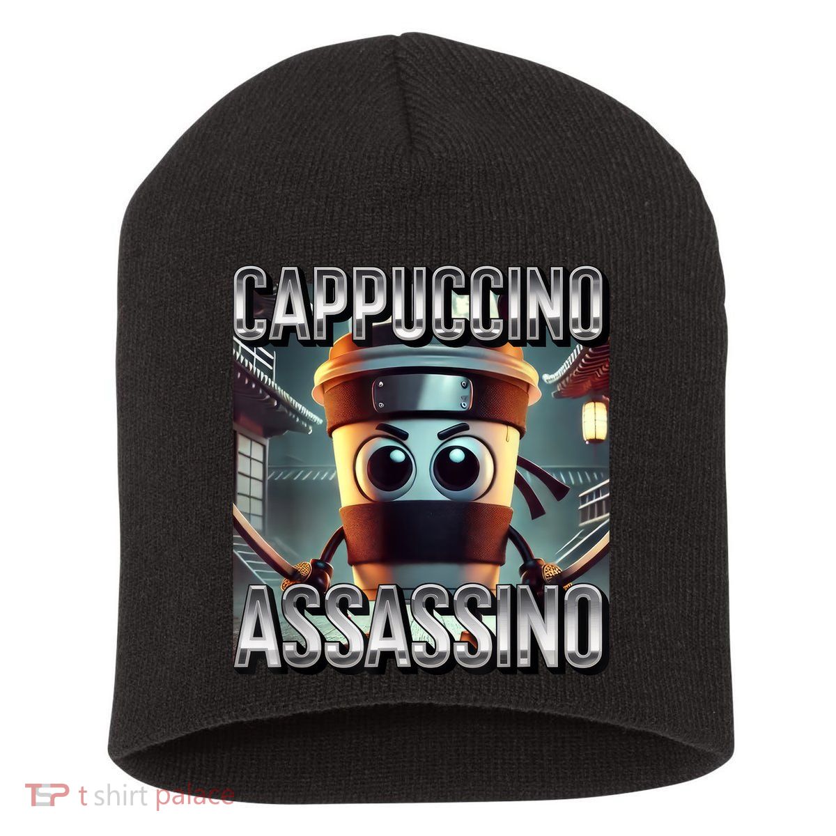 Cappuccino Assassino Coffee Lovers Italian Brainrot Meme  Short Acrylic Beanie