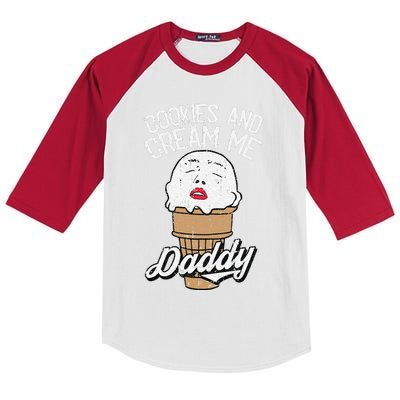 Cookies And Cream Me Daddy Lazy Halloween Kids Colorblock Raglan Jersey