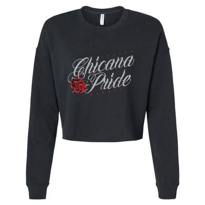 Chicano And Chicana For Chicana Pride Cropped Pullover Crew