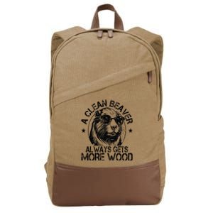 Cute American Clean Beaver Always Gets More Wood Beaver Love Cotton Canvas Backpack