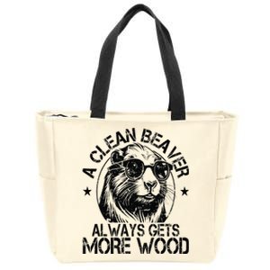 Cute American Clean Beaver Always Gets More Wood Beaver Love Zip Tote Bag