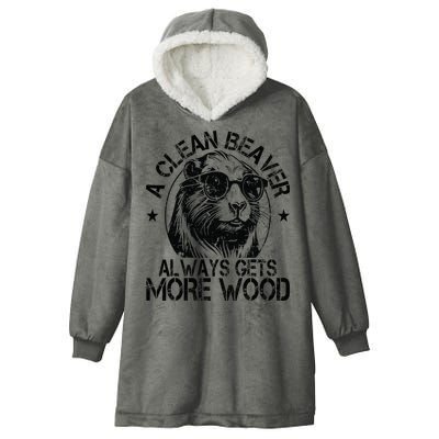 Cute American Clean Beaver Always Gets More Wood Beaver Love Hooded Wearable Blanket