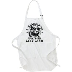 Cute American Clean Beaver Always Gets More Wood Beaver Love Full-Length Apron With Pockets