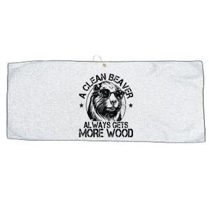 Cute American Clean Beaver Always Gets More Wood Beaver Love Large Microfiber Waffle Golf Towel