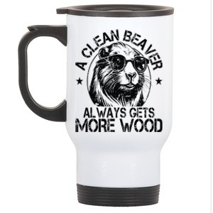 Cute American Clean Beaver Always Gets More Wood Beaver Love Stainless Steel Travel Mug