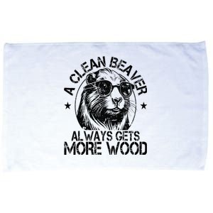 Cute American Clean Beaver Always Gets More Wood Beaver Love Microfiber Hand Towel