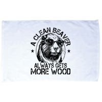 Cute American Clean Beaver Always Gets More Wood Beaver Love Microfiber Hand Towel