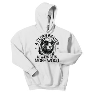 Cute American Clean Beaver Always Gets More Wood Beaver Love Kids Hoodie