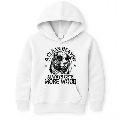 Cute American Clean Beaver Always Gets More Wood Beaver Love Kids Hoodie