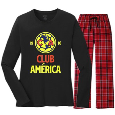 Club America Women's Long Sleeve Flannel Pajama Set 