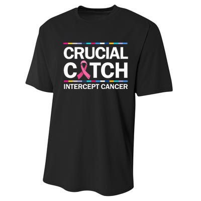 Crucial A Catch Intercept Cancer Breast Cancer Performance Sprint T-Shirt