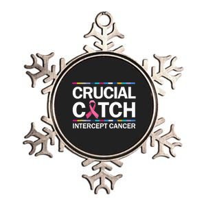 Crucial A Catch Intercept Cancer Breast Cancer Metallic Star Ornament