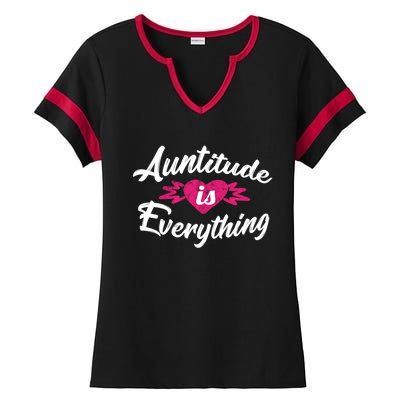 Crazy Aunt Crazy Sister Auntitude Is Everything Aunt Gift Cool Gift Ladies Halftime Notch Neck Tee