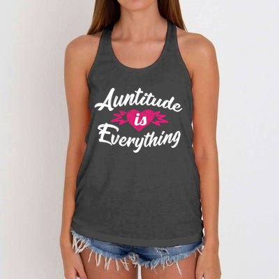 Crazy Aunt Crazy Sister Auntitude Is Everything Aunt Gift Cool Gift Women's Knotted Racerback Tank