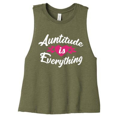 Crazy Aunt Crazy Sister Auntitude Is Everything Aunt Gift Cool Gift Women's Racerback Cropped Tank