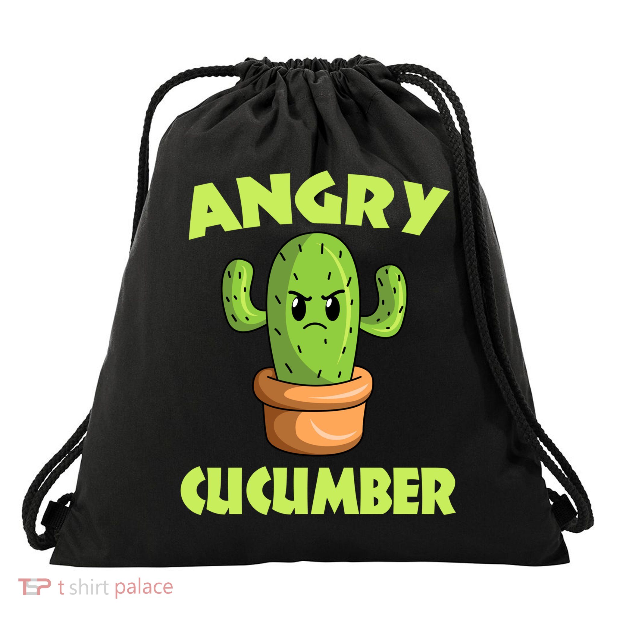 Cute Angry Cactus Cucumber Meaningful Gift Drawstring Bag
