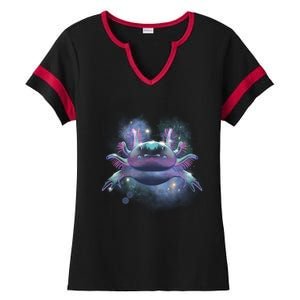 Cosmic Axolotl Ladies Halftime Notch Neck Tee