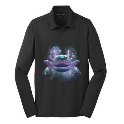 Cosmic Axolotl Silk Touch Performance Long Sleeve Polo