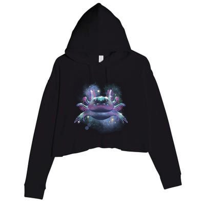 Cosmic Axolotl Crop Fleece Hoodie