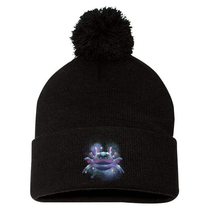 Cosmic Axolotl Pom Pom 12in Knit Beanie