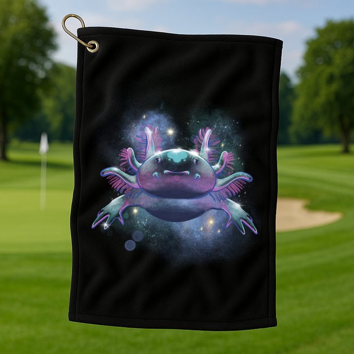 Cosmic Axolotl Golf Towel
