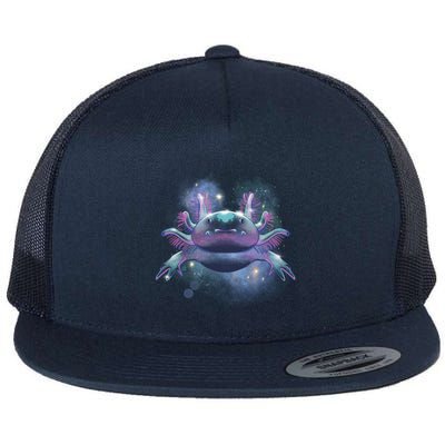 Cosmic Axolotl Flat Bill Trucker Hat