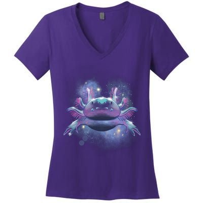 Cosmic Axolotl Women's V-Neck T-Shirt