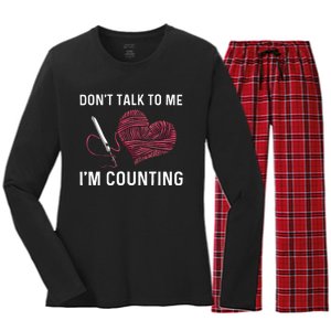 Crocheting Art Crocheter Crochet Lover Women's Long Sleeve Flannel Pajama Set 