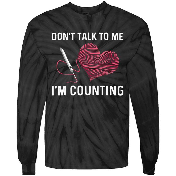 Crocheting Art Crocheter Crochet Lover Tie-Dye Long Sleeve Shirt