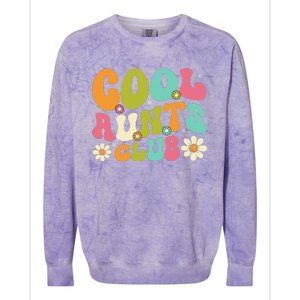 Cool Aunt Club Groovy Retro Smile Cool Aunt Club Aunties Colorblast Crewneck Sweatshirt