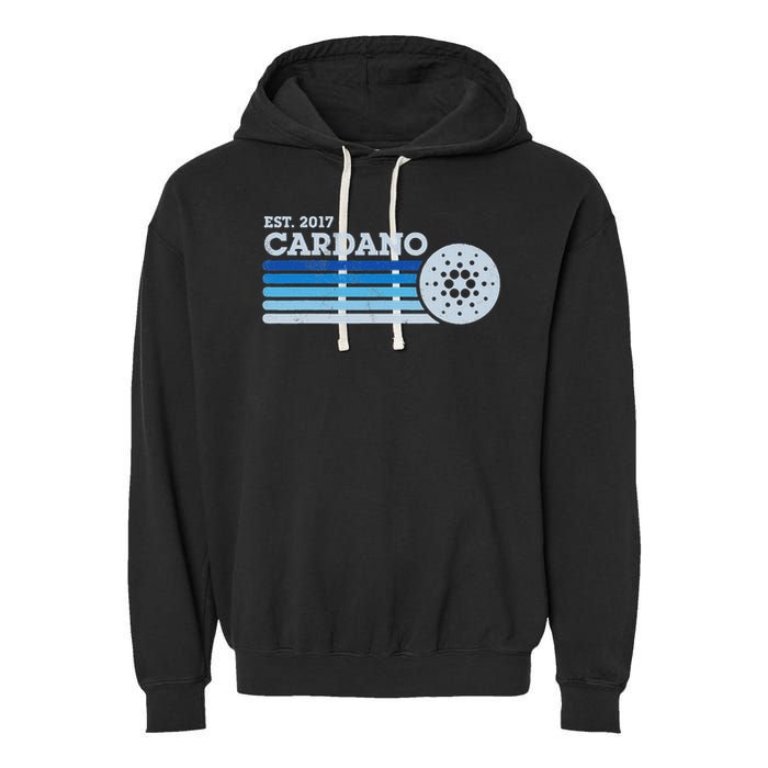 Cardano Ada Cryptocurrency Crypto Currency Blockchain Retro Garment-Dyed Fleece Hoodie