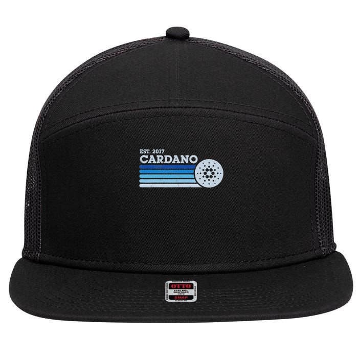 Cardano Ada Cryptocurrency Crypto Currency Blockchain Retro 7 Panel Mesh Trucker Snapback Hat