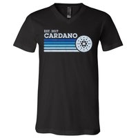 Cardano Ada Cryptocurrency Crypto Currency Blockchain Retro V-Neck T-Shirt