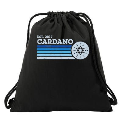 Cardano Ada Cryptocurrency Crypto Currency Blockchain Retro Drawstring Bag