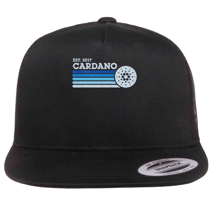 Cardano Ada Cryptocurrency Crypto Currency Blockchain Retro Flat Bill Trucker Hat