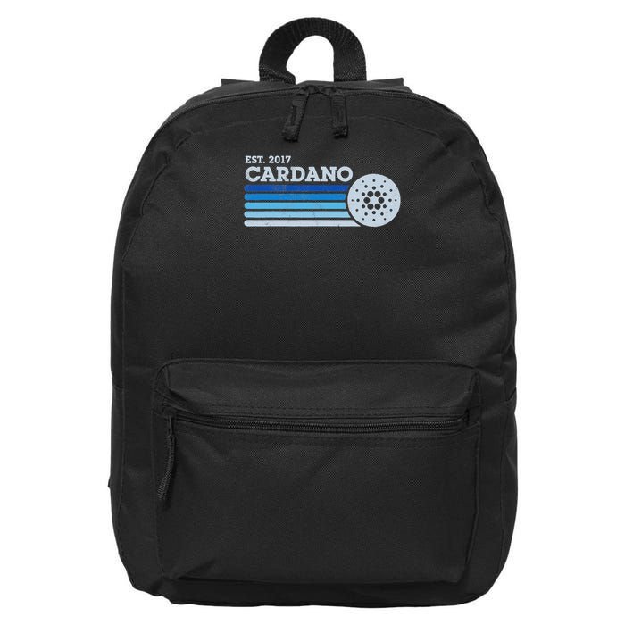 Cardano Ada Cryptocurrency Crypto Currency Blockchain Retro 16 in Basic Backpack