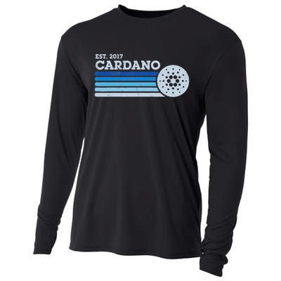 Cardano Ada Cryptocurrency Crypto Currency Blockchain Retro Cooling Performance Long Sleeve Crew