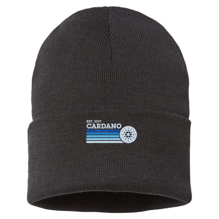 Cardano Ada Cryptocurrency Crypto Currency Blockchain Retro Sustainable Knit Beanie
