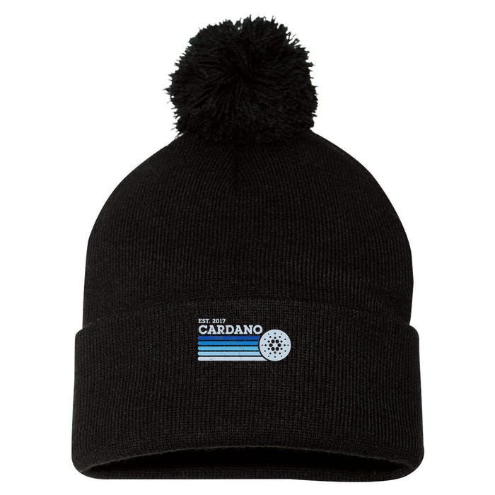 Cardano Ada Cryptocurrency Crypto Currency Blockchain Retro Pom Pom 12in Knit Beanie