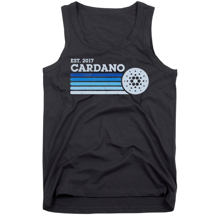 Cardano Ada Cryptocurrency Crypto Currency Blockchain Retro Tank Top
