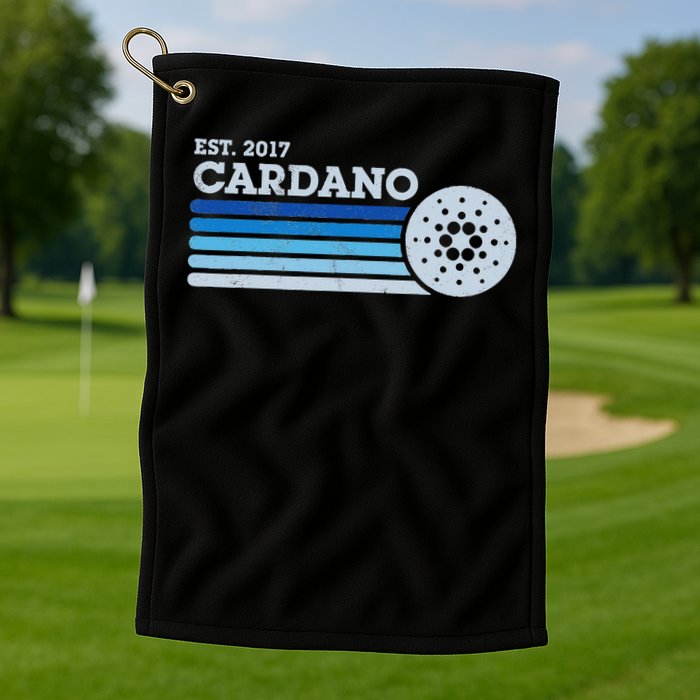 Cardano Ada Cryptocurrency Crypto Currency Blockchain Retro Golf Towel