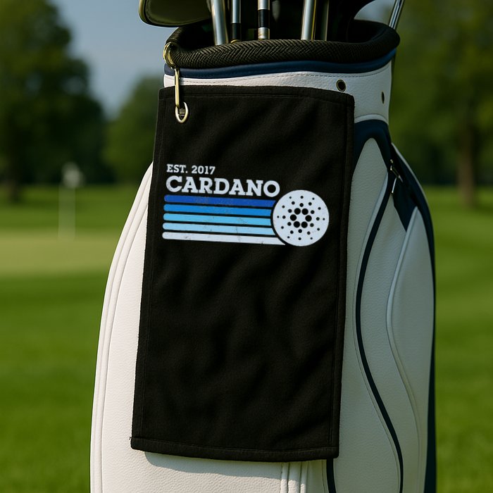 Cardano Ada Cryptocurrency Crypto Currency Blockchain Retro Golf Towel