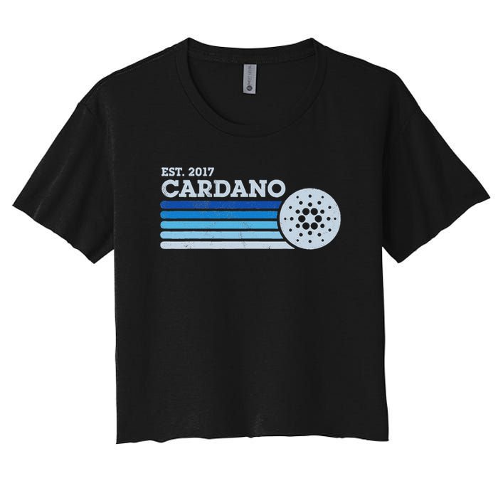 Cardano Ada Cryptocurrency Crypto Currency Blockchain Retro Crop Top