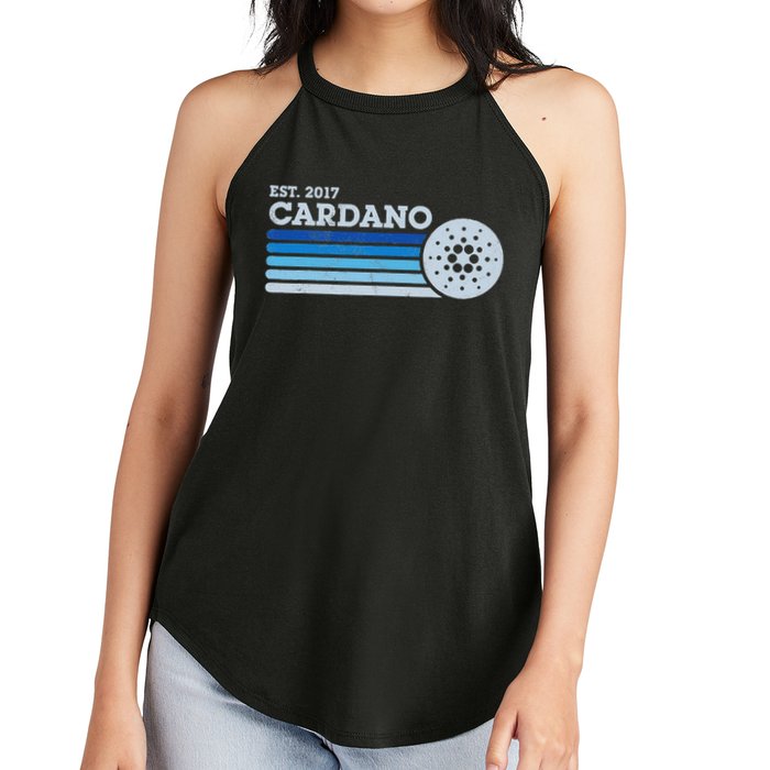 Cardano Ada Cryptocurrency Crypto Currency Blockchain Retro Women's Perfect Tri Rocker Tank