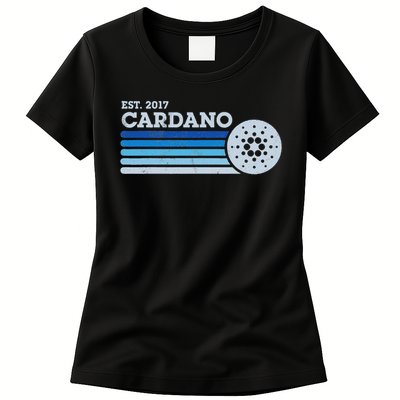 Cardano Ada Cryptocurrency Crypto Currency Blockchain Retro Womens T-Shirt