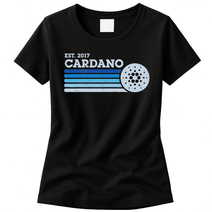 Cardano Ada Cryptocurrency Crypto Currency Blockchain Retro Womens T-Shirt