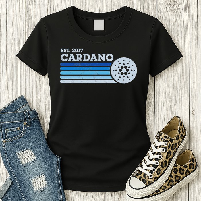 Cardano Ada Cryptocurrency Crypto Currency Blockchain Retro Womens T-Shirt