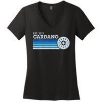 Cardano Ada Cryptocurrency Crypto Currency Blockchain Retro Women's V-Neck T-Shirt