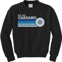 Cardano Ada Cryptocurrency Crypto Currency Blockchain Retro Kids Sweatshirt