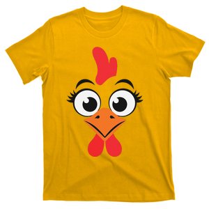 Chicken Adult Chicken Hen Face T-Shirt